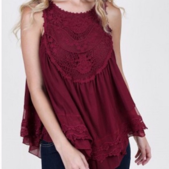 New Lace Boho Chiffon Babydoll Crochet Sleeveless Top - Picture 4 of 7
